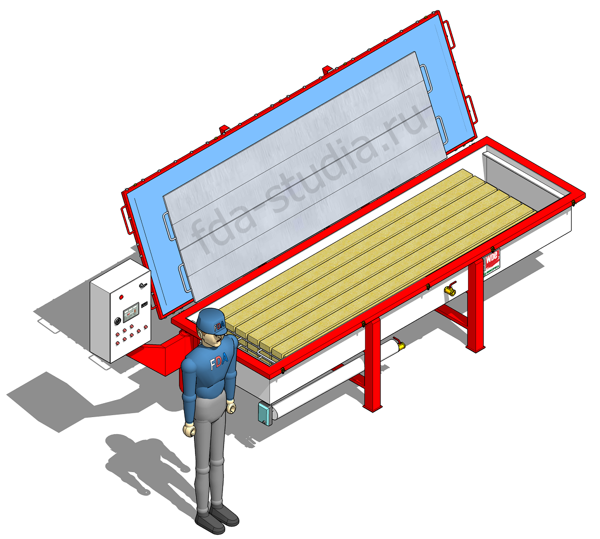 3D model WDE PRESS XS0,3 with man
