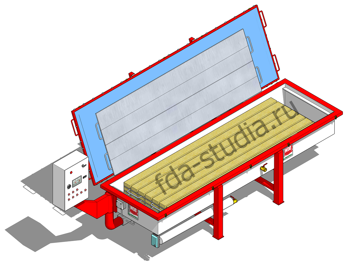 3D визуализации лесосушильной камеры WDE PRESS XS 0,3