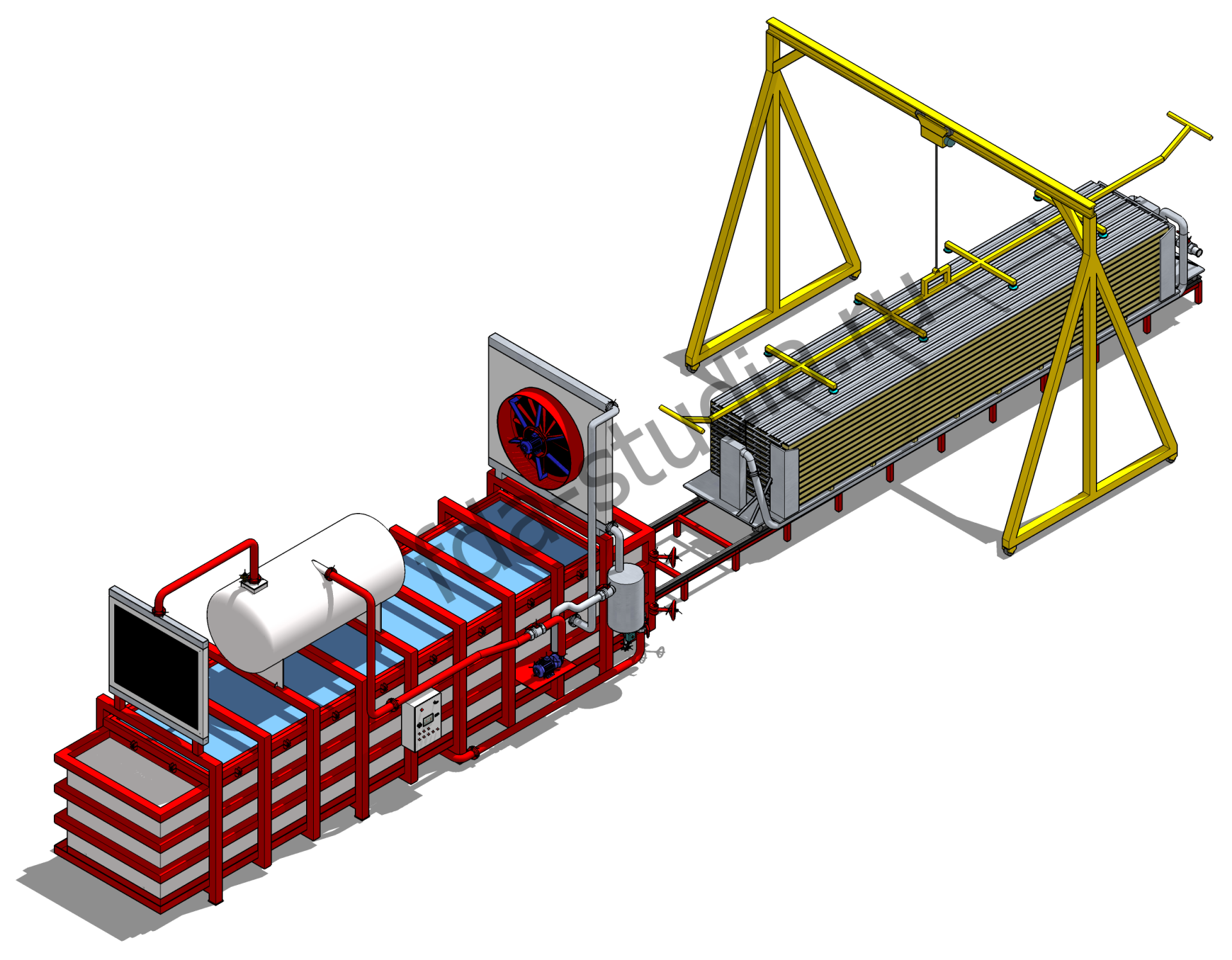 3D model wood vacuum dryer kiln WDE PRESS XL6