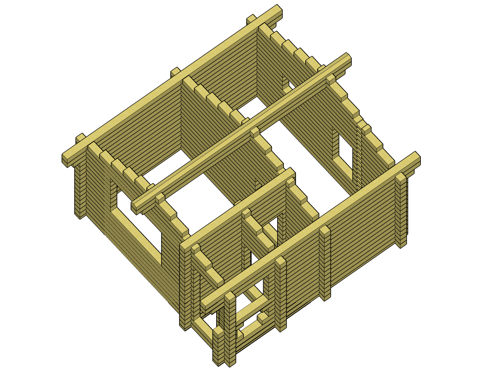 Брусовая баня 6х6, изображение в 3D. строительство своими руками