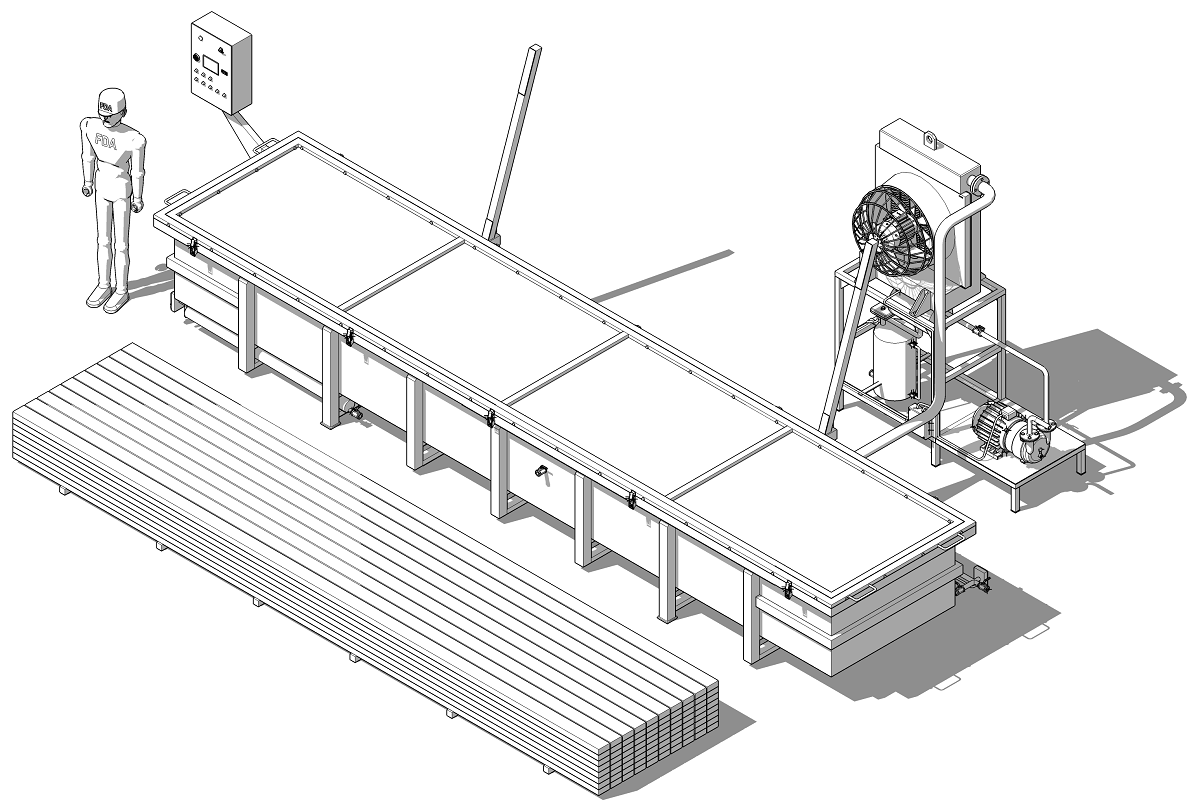 3D визуализация лесосушильной камеры WDE PRESS L3.6