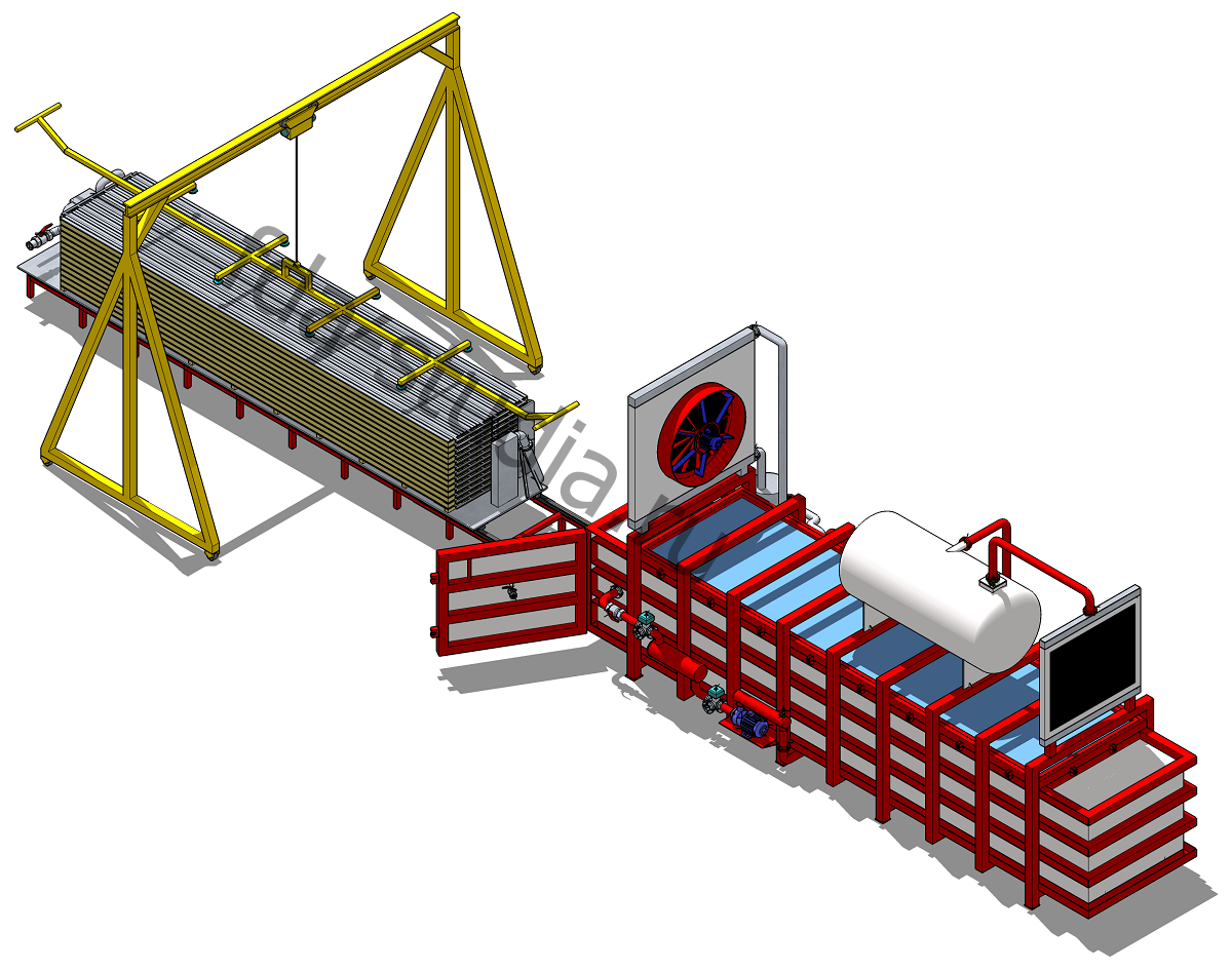 3D модель вакуумной лесосушилки WDE PRESS XL6 с подъемником пластин