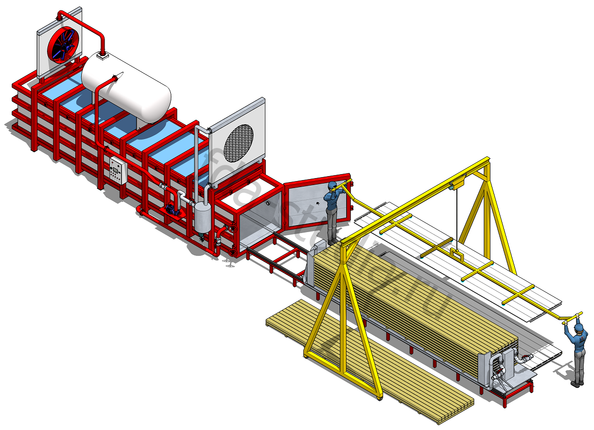 Press-vacuum kiln WDE PRESS XL6 for drying wood